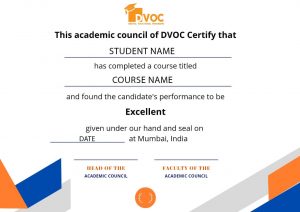 DVOC Student Certificate